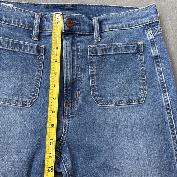 GAP Jeans Womens 31 / 12 Blue 70s Flare High Rise Patch Pocket Medium Wash - Picture 7 of 12